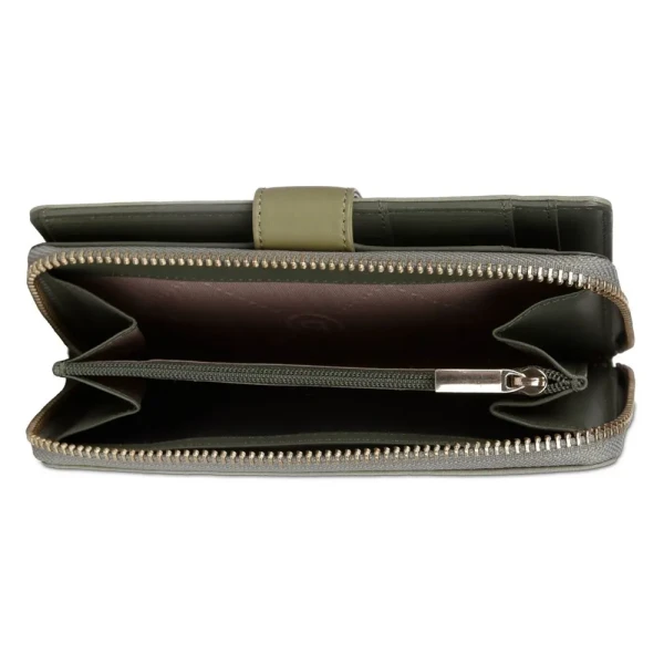Дамски портфейл Bugatti - Viola L, RFID защита, зелен/сив