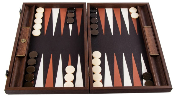 LUXURY BACKGAMMON FOR GAME MANOPOULOS - CROCODILE TOTE ANTIQUE BROWN, 60 X 48 CM, GENUINE LEATHER