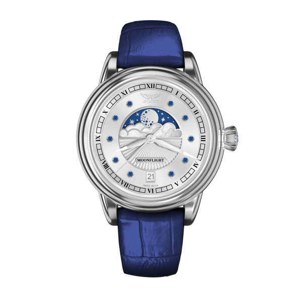 ЧАСОВНИК АVIATOR DOUGLAS MOONFLIGHT GEMSTONE EDITION BLUE SAPHIRE 36MM V.1.33.0.359.4