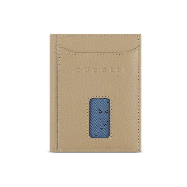 Кожен портфейл Bugatti - Bugatti Secure Slim Special Zip Mini, бежов