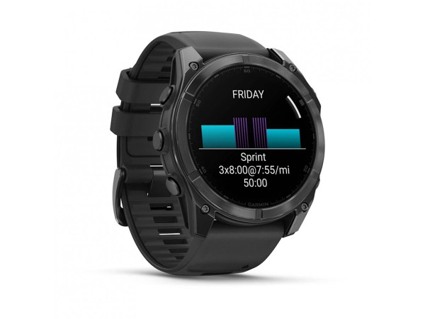 GARMIN FENIX 8 51MM AMOLED SLATE GRAY С BLACK СИЛИКОНОВА КАИШКА 010-02905-00