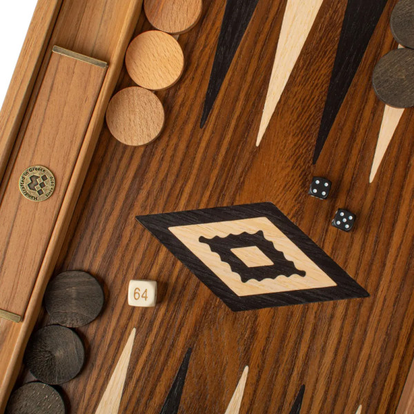 BACKGAMMON FOR GAME MANOPOULOS - AMERICAN WALNUT, 61X48 CM
