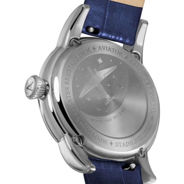 ЧАСОВНИК АVIATOR DOUGLAS MOONFLIGHT GEMSTONE EDITION BLUE SAPHIRE 36MM V.1.33.0.359.4