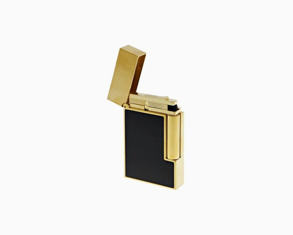 ЗАПАЛКА S.T.DUPONT LIGNE 2 CLING MICRODIAMOND HEAD YELLOW GOLD AND MATT BLACK LACQUER C16601