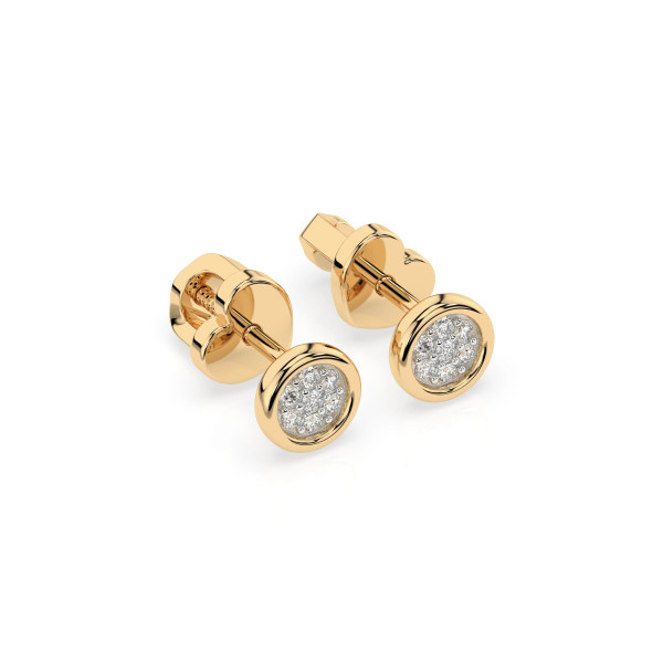 Cara обеци с диаманти 0.08 ct – ЗЛАТНО БИЖУ 14К K102-10068Y/14K