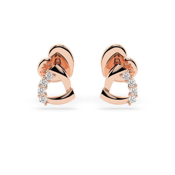 Cara обеци с диаманти 0.05 ct – ЗЛАТНО БИЖУ 14К K102-10061R/14K