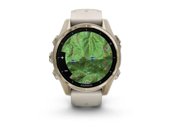 GARMIN FENIX 8 43MM AMOLED SAPPHIRE SOFT GOLD С FOG GRAY/DARK SANDSTONE СИЛИКОНОВА КАИШКА 010-02903-11