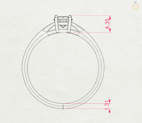 CARA Златен пръстен с диамант 0.35 ct GIA сертификат K101-10012W