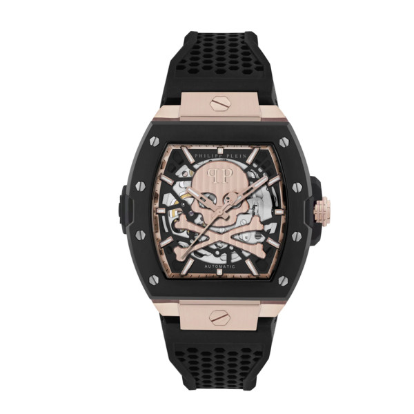 часовник philipp plein pwjfa0225 the skeleton скелетон циферблат череп розово злато classicwatches.bg