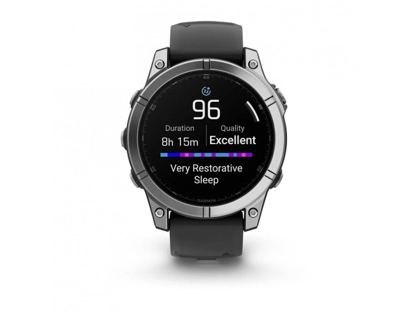 GARMIN FENIX E 47 ММ AMOLED STAINLESS STEEL С BLACK СИЛИКОНОВА КАИШКА 010-03025-00