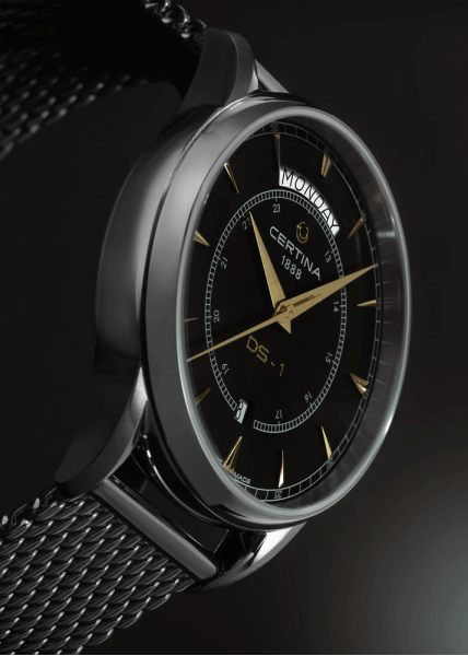 Certina DS-1 Day Date 40mm C029.430.11.051.00 мъжки часовник с черен циферблат и стоманена верижка – classicwatches.bg