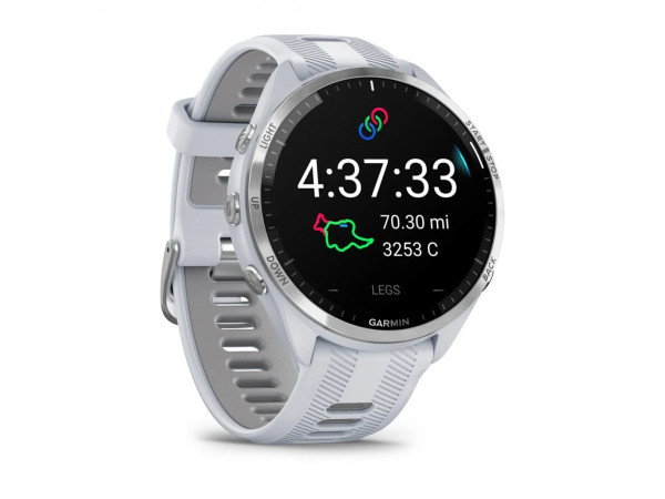 GARMIN FORERUNNER 965 TITANIUM БЕЗЕЛ С WHITESTONE КОРПУС И WHITESTONE/POWDER GREY СИЛИКОНОВА КАИШКА 010-02809-11