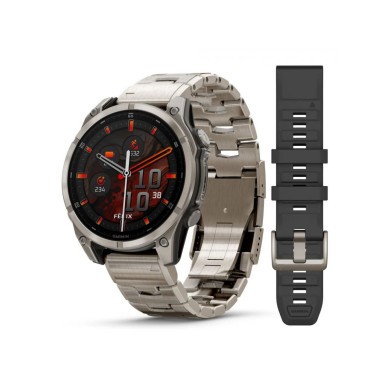 GARMIN FENIX 8 47MM AMOLED SAPPHIRE TITANIUM С VENTED ТИТАНИЕВА КАИШКА 010-02904-40