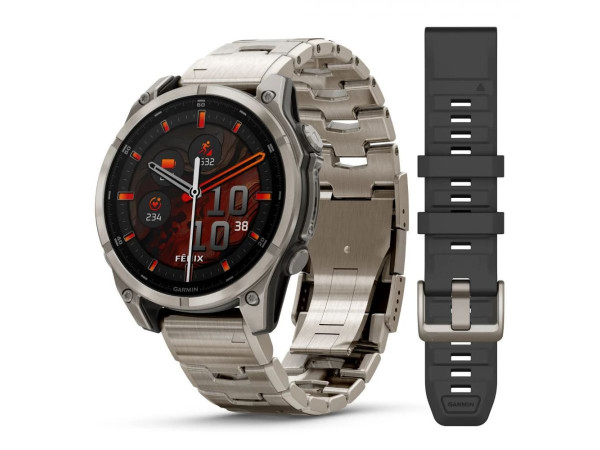 GARMIN FENIX 8 47MM AMOLED SAPPHIRE TITANIUM С VENTED ТИТАНИЕВА КАИШКА 010-02904-40