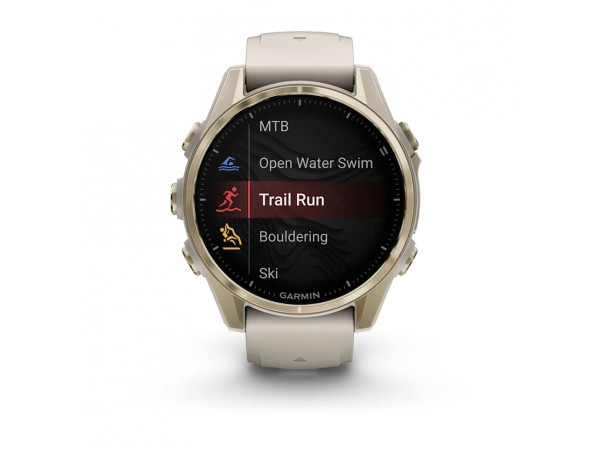 GARMIN FENIX 8 43MM AMOLED SAPPHIRE SOFT GOLD С FOG GRAY/DARK SANDSTONE СИЛИКОНОВА КАИШКА 010-02903-11