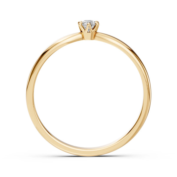 Cara пръстен с диамант 0.10 ct – ЗЛАТНО БИЖУ 14К K101-10040Y(3.0)/14K