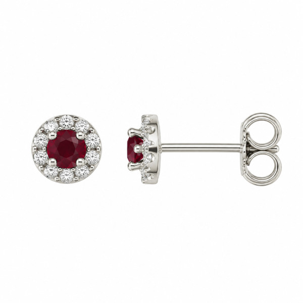 Cara Diamanti gold earrings with diamonds and rubies BB0364R