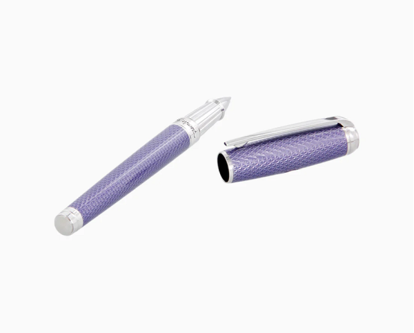 РОЛЕР S.T.DUPONT LINE D LARGE LILAC AND PALLADIUM LACQUERED FIREHEAD GUILLOCHE 412000L