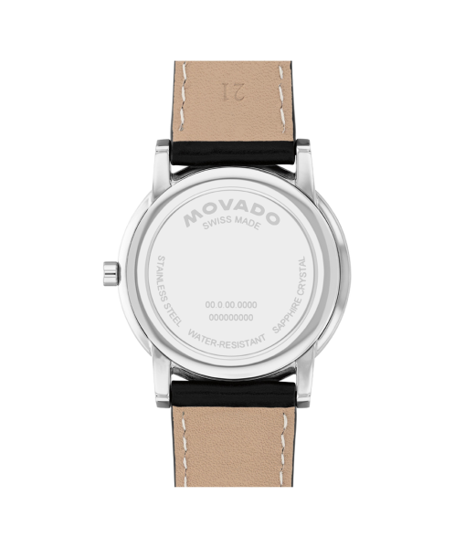 Часовник Movado 607999 – черна кожена каишка – classicwatches.b