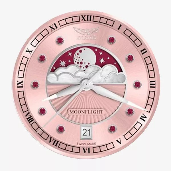 ЧАСОВНИК АVIATOR DOUGLAS MOONFLIGH GEMSTONE EDITION RUBY 36MM V.1.33.0.417.4