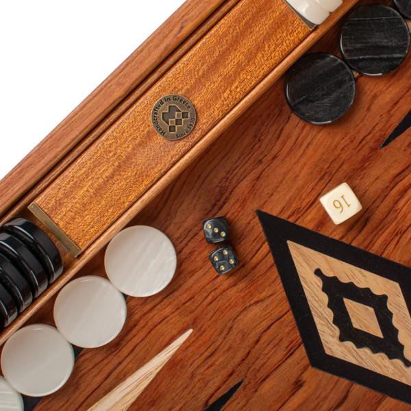 BACKGAMMON FOR GAME MANOPOULOS - ROSEWOOD BLACK & OAK POINTS, 48 X 53 CM