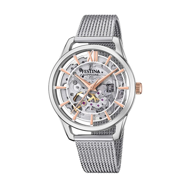 Festina F20627/1 дамски автоматичен часовник скелетон циферблат classicwatches.bg