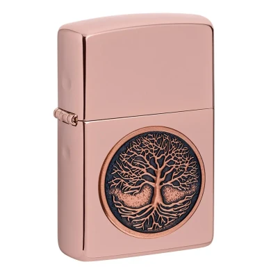 Запалка Zippo - Tree of Life Emblem High Polish Rose Gold