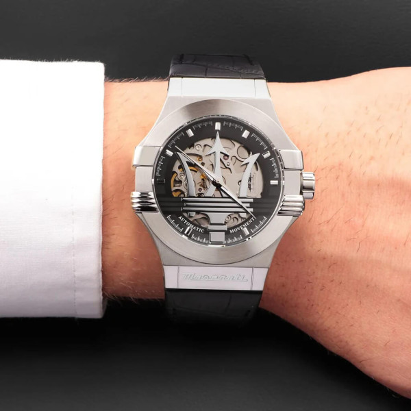 Maserati Potenza Automatic Silver Skeleton