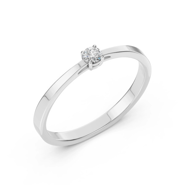 Cara пръстен с диамант 0.10 ct – ЗЛАТНО БИЖУ 14К K101-10012/1W(3.0)/14K