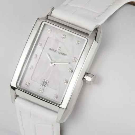 дамски часовник jacques lemans със седефен циферблат и камъни swarovski classicwatches.bg
