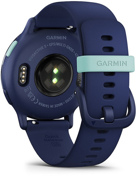 GARMIN vívoactive® 5 - vívoactive® 5 - Metallic Navy безел с Navy корпус и силиконова каишка
