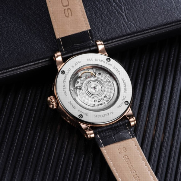 EPOS 3439.322.24.16.25 прозрачен сапфирен гръб – classicwatches.bg