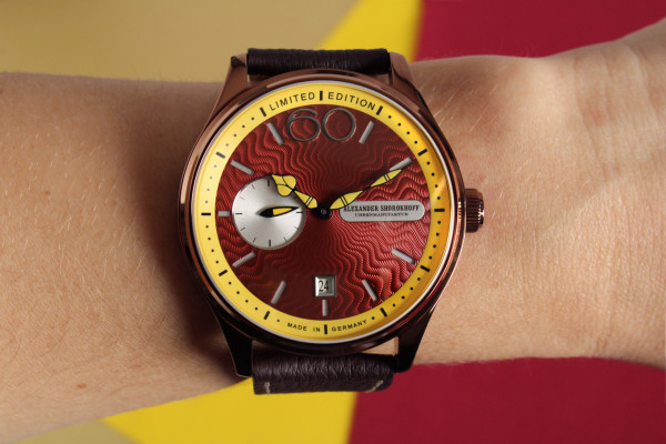 часовник alexander shorokhoff neva color кафява кожена каишка classicwatches.bg