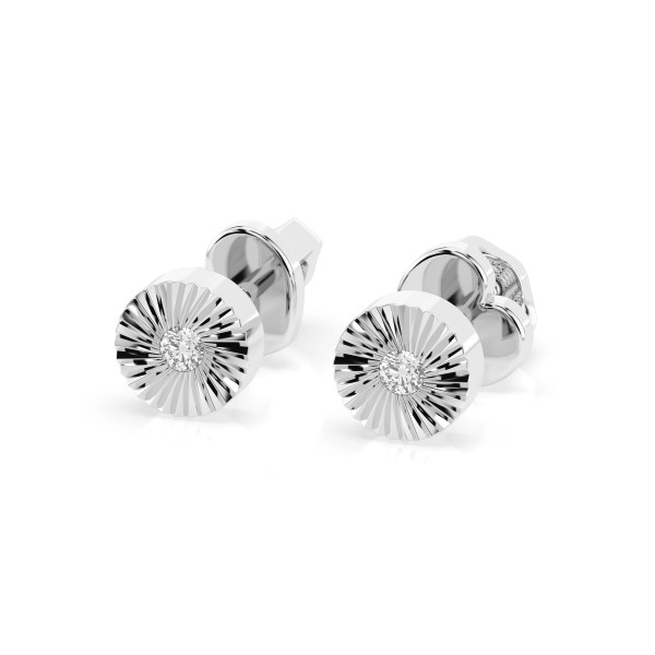 Cara обеци с диаманти 0.04 ct – ЗЛАТНО БИЖУ 14К K102-10049W/14K