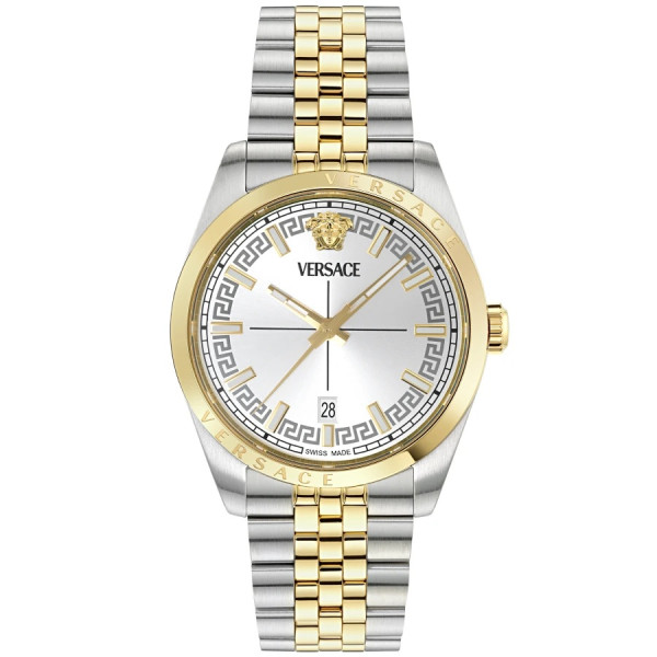 versace millenyium gent сребрист и златен мъжки часовник биколорна верижка classicwatches.bg

