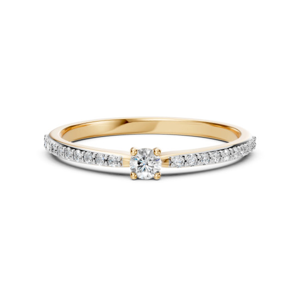 Cara пръстен с диаманти 0.10+0.16 ct – ЗЛАТНО БИЖУ 14К K101-10116/2Y(3.0)/14K