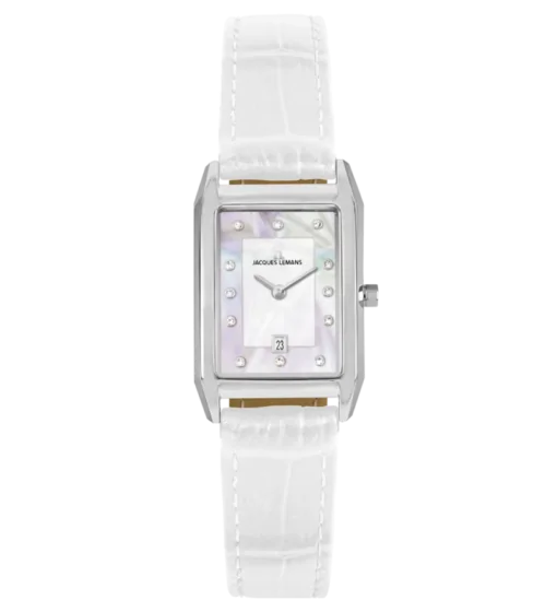 часовник jacques lemans 1 2189b дамски правоъгълен седеф swarovski classicwatches.bg
