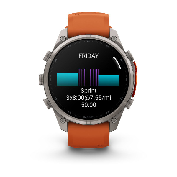 Garmin Fenix 9 Pro inReach Titanium с Autumn Orange/Spark Orange силиконова каишка 010-04336-01