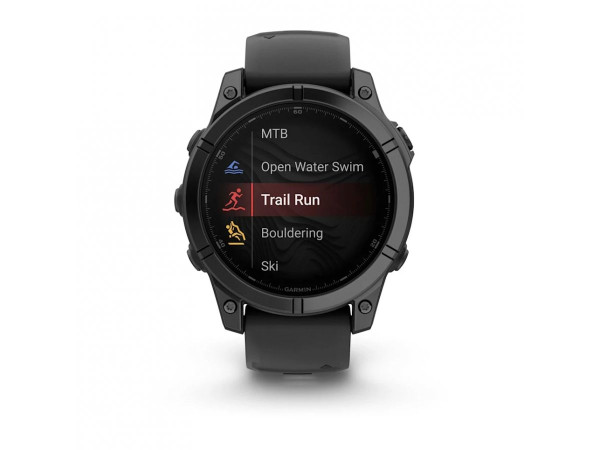 GARMIN FENIX E 47 ММ AMOLED SLATE GRAY STEEL С BLACK СИЛИКОНОВА КАИШКА