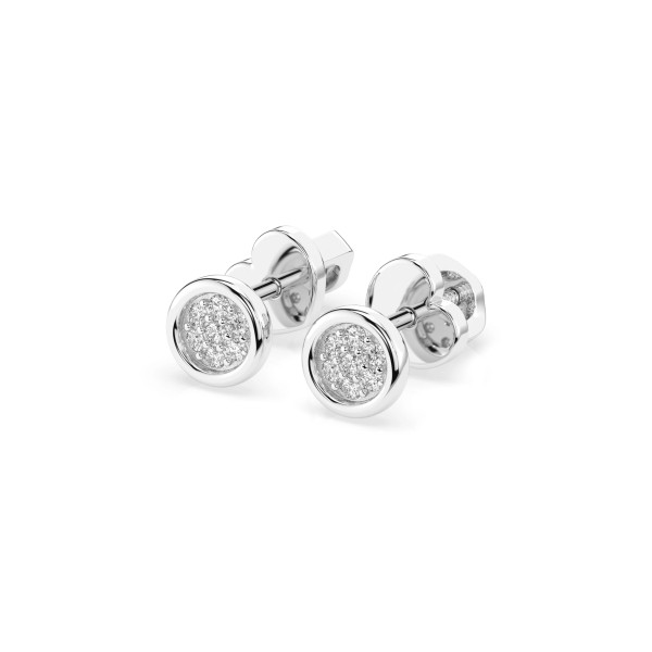 Cara обеци с диаманти 0.08 ct – ЗЛАТНО БИЖУ 14К K102-10068W/14K