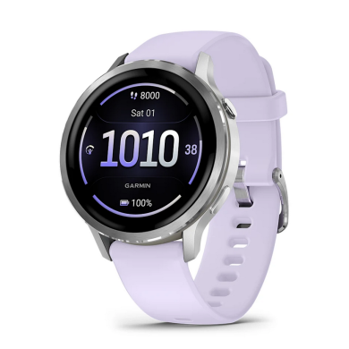 ЧАСОВНИК GARMIN VENU 4 41ММ SILVER С PERIWINKLE СИЛИКОНОВА КАИШКА 010-03013-01