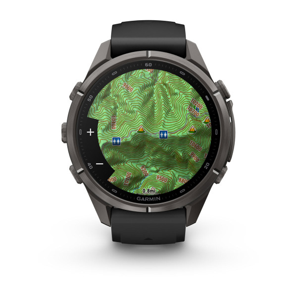 Garmin Fenix 9 Pro inReach Carbon Gray DLC Titanium с Black/Pebble Grey силиконова каишка 010-04335-11