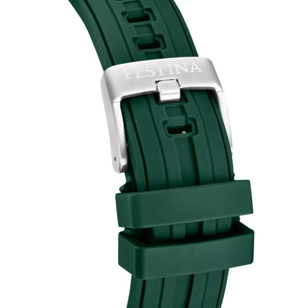 часовник festina f20755/3 изглед отпред зелена каучукова каишка classicwatches.bg