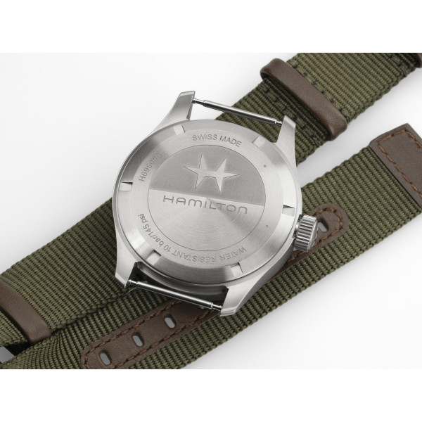 hamilton khaki field power reserve green swiss made watch classicwatches.bg