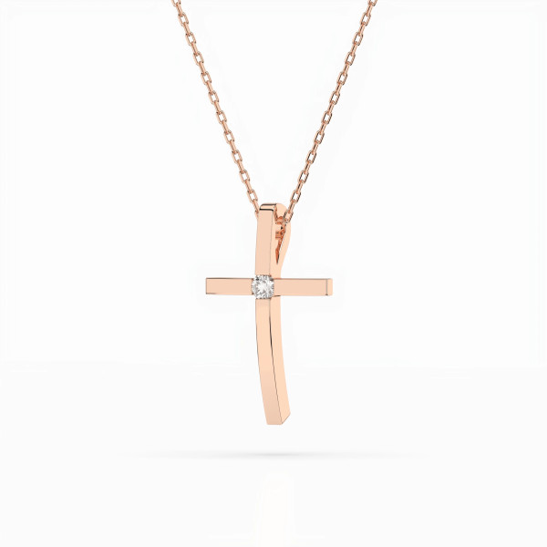 Cara колие с диамант 0.03 ct – ЗЛАТНО БИЖУ 14К K104-10031R/14K