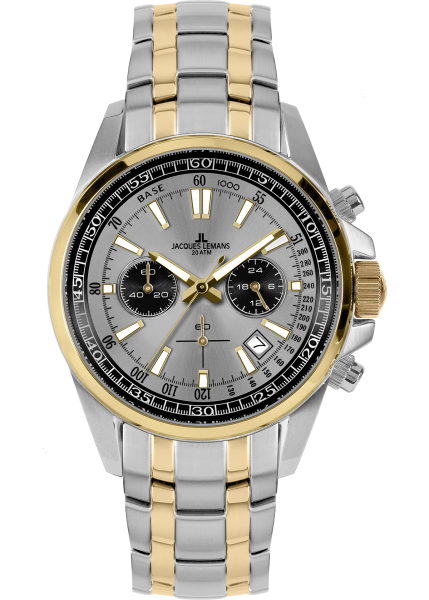 часовник jacques lemans 1-2117ZM мъжки хронограф сив циферблат classicwatches.bg