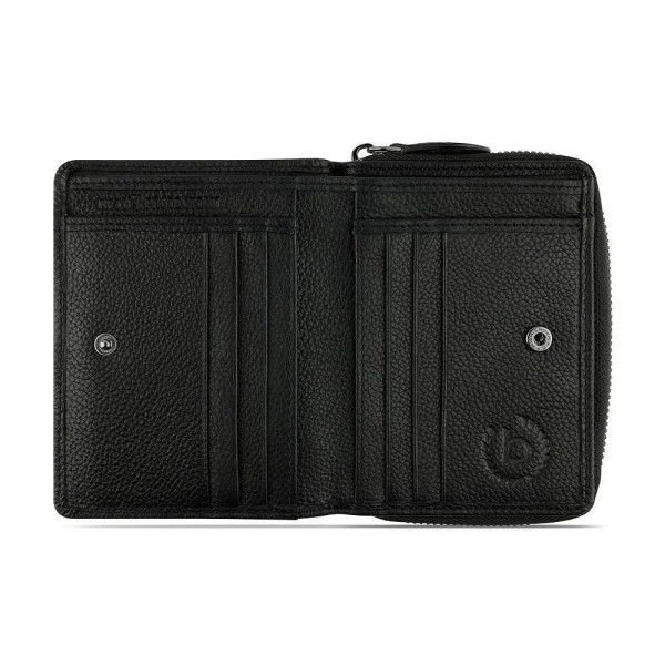 Дамски кожен портфейл Bugatti Bella Ladies Zip Wallet, RFID защита, черен