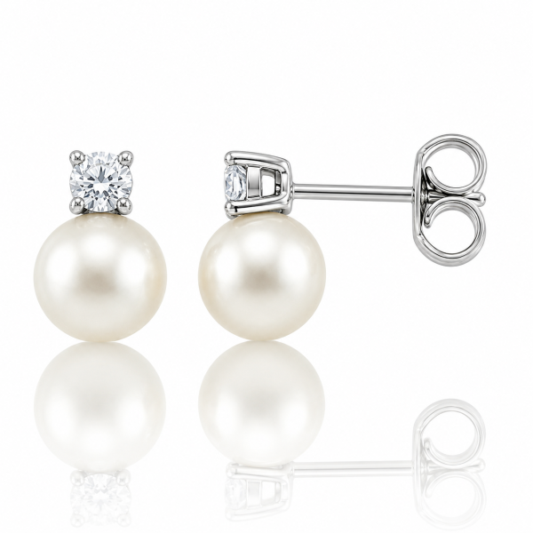 Cara Diamanti gold earrings with zirconia and pearl OR3906.6