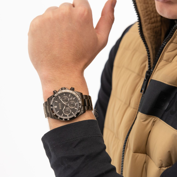 HUGO BOSS 1514271 мъжки спортно-елегантен хронограф с черно PVD – classicwatches.bg