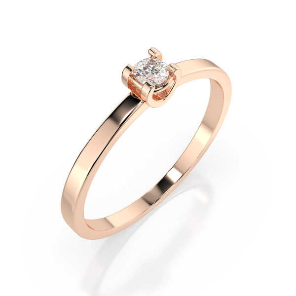 Cara пръстен с диамант 0.10 ct – ЗЛАТНО БИЖУ 14К K101-10022R(3.0)/14K